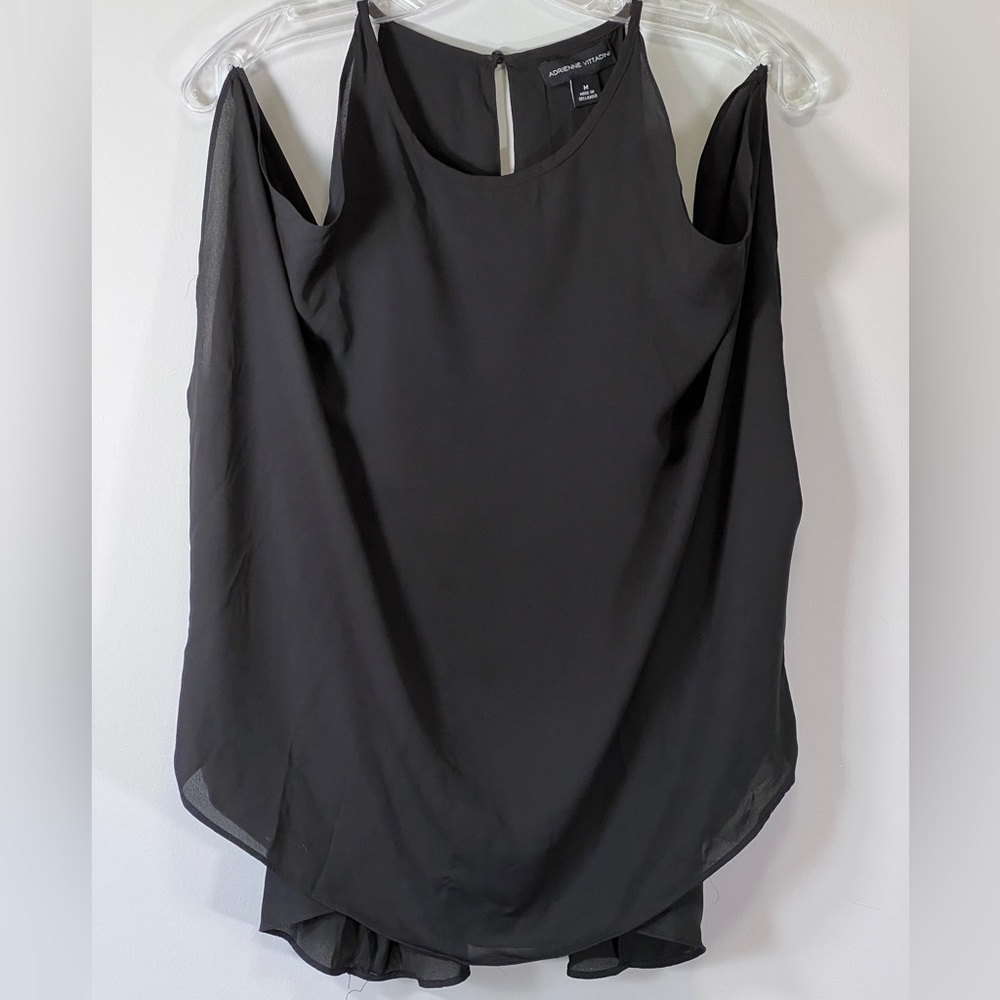 Cold Shoulder Key Hole Back Loose Fit Blouse